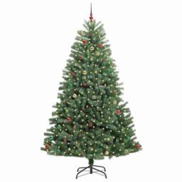 Berkfield Home Artificial Hinged Christmas Tree Green 270 cm PVC & Metal - thumbnail 3