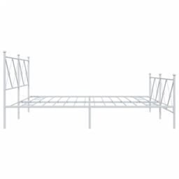 Berkfield Home Metal Bed Frame without Mattress with Footboard White 193x203cm - Size: 193x203 cm - thumbnail 5
