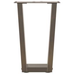 Berkfield Home Modern Dining Table Legs V-Shape 2 pcs Natural Steel 38x(42-43.3) in Brown - thumbnail 5