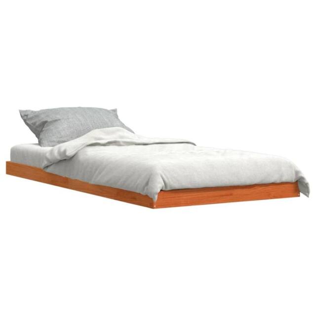 Berkfield Home Modern Bed Frame without Mattress Wax Brown 100x200 cm Solid Wood Pine - image 1