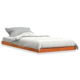 Berkfield Home Modern Bed Frame without Mattress Wax Brown 100x200 cm Solid Wood Pine - thumbnail 3