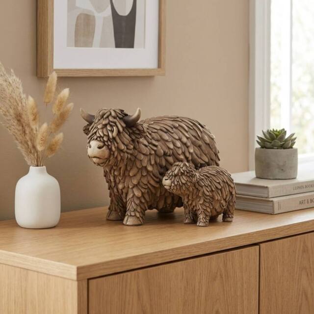 Garden Greatness XL Hughie Highland Cow & Calf - Size: 1 Pack - image 1