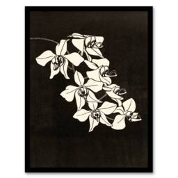 Artery8 Black & White Orchid Flower De Mesquita Framed Wall Art Print - Size: A4 - thumbnail 1