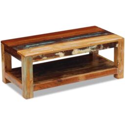 Berkfield Home Coffee Table Solid Reclaimed Wood 90x45x35 cm in Brown - Size: 90 x 45 x 35 cm - thumbnail 3