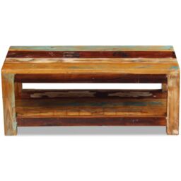Berkfield Home Coffee Table Solid Reclaimed Wood 90x45x35 cm in Brown - Size: 90 x 45 x 35 cm - thumbnail 6