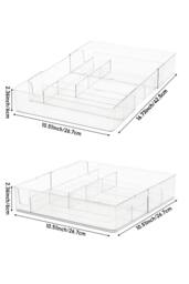Living and Home 8-Compartment Adjustable Drawer Storage Organiser Tableware Storage Box Cutlery Tray in Clear - thumbnail 2