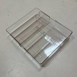 Living and Home 8-Compartment Adjustable Drawer Storage Organiser Tableware Storage Box Cutlery Tray in Clear - thumbnail 4
