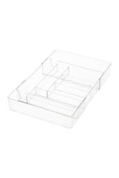 Living and Home 8-Compartment Adjustable Drawer Storage Organiser Tableware Storage Box Cutlery Tray in Clear - thumbnail 3