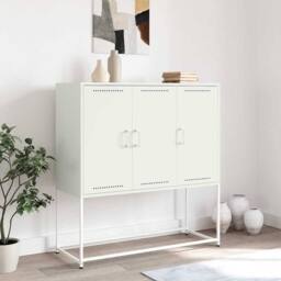 Berkfield Home Highboard White 100.5x39x107 cm Steel