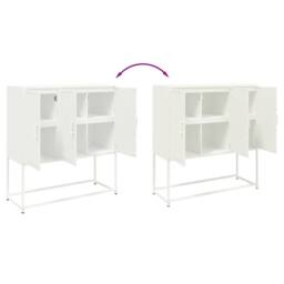 Berkfield Home Highboard White 100.5x39x107 cm Steel - thumbnail 9
