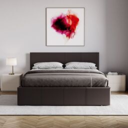 Home Discount Vida Designs Lisbon King Size Ottoman Leather Bed Frame UKFR Fabric in Brown - thumbnail 8