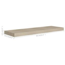 Berkfield Home Floating Wall Shelves 2 pcs Oak 80x23.5x3.8 cm MDF in Light Oak - thumbnail 8