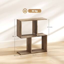 STILVORA Side Table with 4 Compartments Oak in Light Oak - thumbnail 4