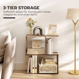 STILVORA Side Table with 4 Compartments Oak in Light Oak - thumbnail 7