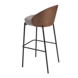 Angel Cerda Grey Fabric & Walnut Dining Stool, 53x51x98 cm - Size: 53 x 51 x 98 cm - thumbnail 6