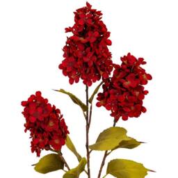 Lemon Pavilion Furniture and Decor Dark Red Spear Hydrangea Spray Artificial Flower - Plastic - H97cm Red - thumbnail 2