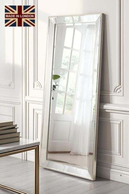 Yearn Mirrors Bevelled Tray Mirror full length 168x76.5cm in Metallic Silver - Size: 168x76.5 cm