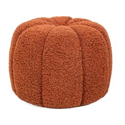 Nordlys Striped Living Room Pouf in Red - thumbnail 1
