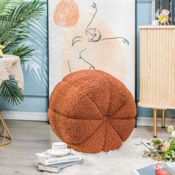 Nordlys Striped Living Room Pouf in Red - thumbnail 3