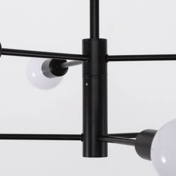 NIVOR 6 light Industrial Chandelier Mid Century Flush Mount Ceiling Light in Black - thumbnail 6