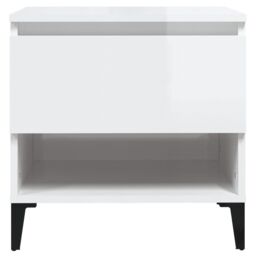 Berkfield Home Side Table High Gloss White 50x46x50 cm Engineered Wood - Size: 50 x 46 x 50 cm - thumbnail 6