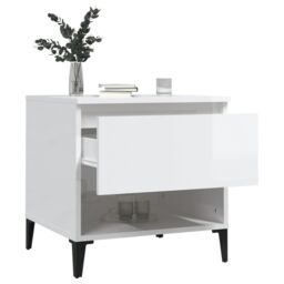 Berkfield Home Side Table High Gloss White 50x46x50 cm Engineered Wood - Size: 50 x 46 x 50 cm - thumbnail 5