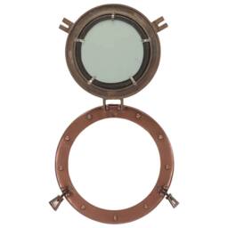 Berkfield Home vidaXL¬†Porthole Mirror¬†Wall Hanging¬†√ò30 cm¬†Aluminium & Glass in Copper - thumbnail 4