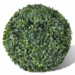 Berkfield Home Lush Artificial Leaf Topiary Ball 27 cm Solar LED String 2 pcs - thumbnail 3