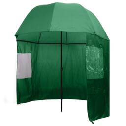 Berkfield Home Durable Fishing Umbrella Green 300x240 cm - thumbnail 2