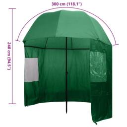 Berkfield Home Durable Fishing Umbrella Green 300x240 cm - thumbnail 8
