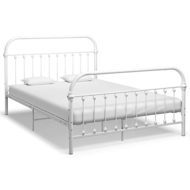 Berkfield Home Bed Frame White Metal 140x200 cm - image 1
