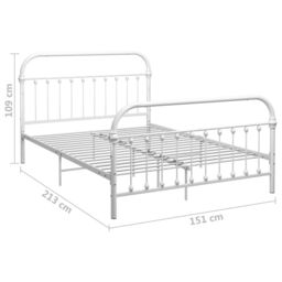 Berkfield Home Bed Frame White Metal 140x200 cm - thumbnail 6