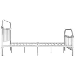 Berkfield Home Bed Frame White Metal 140x200 cm - thumbnail 4