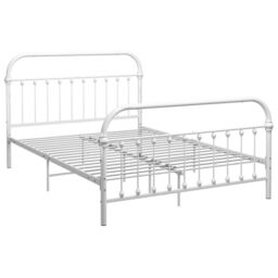 Berkfield Home Bed Frame White Metal 140x200 cm - thumbnail 2