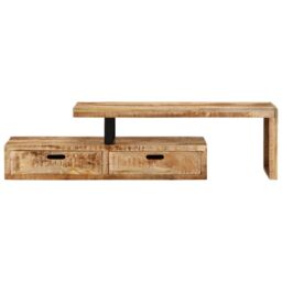 Berkfield Home TV Stand Solid Wood Mango in Brown - thumbnail 2