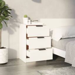 Berkfield Home Modern Bedside Cabinet White 40x36x65 cm - Size: 40 x 36 x 65 cm - thumbnail 1