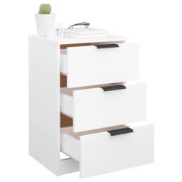 Berkfield Home Modern Bedside Cabinet White 40x36x65 cm - Size: 40 x 36 x 65 cm - thumbnail 4