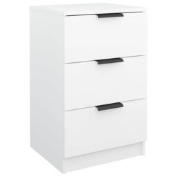 Berkfield Home Modern Bedside Cabinet White 40x36x65 cm - Size: 40 x 36 x 65 cm - thumbnail 3