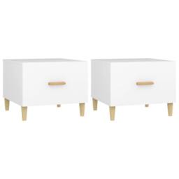 Berkfield Home Sturdy Coffee Tables 2 pcs White 50x50x40 cm Engineered Wood - Size: 50 x 50 x 40 cm - thumbnail 3