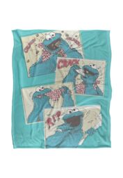 Sesame Street Cookie Monster Comic Silky Touch Super Soft Throw Blanket 152 X 127 cm in White - thumbnail 1