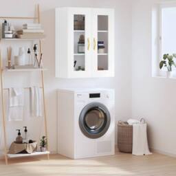 Berkfield Home Wall Mounted Cabinet White 69.5x34x90 cm - thumbnail 2