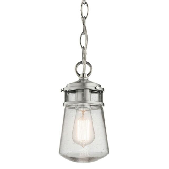 Loops Outdoor IP44 1 Bulb Chain Lantern Brushed Aluminum LED E27 75W
