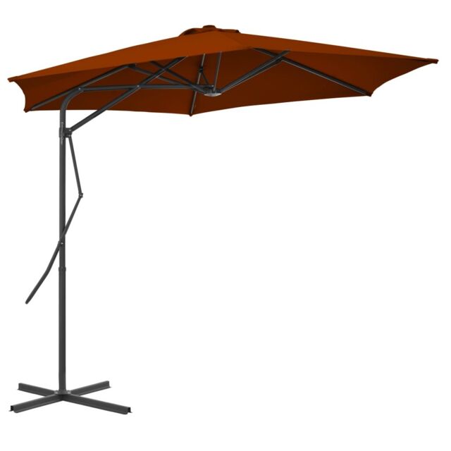 Berkfield Home Outdoor Parasol with Steel Pole Terracotta 300x230 cm in Brown - image 1