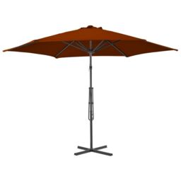 Berkfield Home Outdoor Parasol with Steel Pole Terracotta 300x230 cm in Brown - thumbnail 3