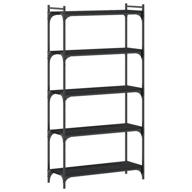 Berkfield Home Bookcase 5-Tier Black 80x30x154 cm Engineered Wood - Size: 80 x 30 x 154 cm - image 1