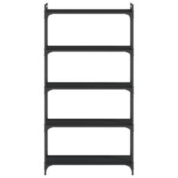 Berkfield Home Bookcase 5-Tier Black 80x30x154 cm Engineered Wood - Size: 80 x 30 x 154 cm - thumbnail 4