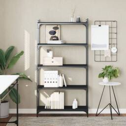Berkfield Home Bookcase 5-Tier Black 80x30x154 cm Engineered Wood - Size: 80 x 30 x 154 cm - thumbnail 2