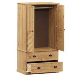 Berkfield Home Wardrobe VIGO 90x55x176 cm Solid Wood Pine in Brown - Size: 90 x 55 x 176 cm - thumbnail 5