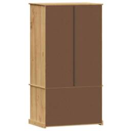 Berkfield Home Wardrobe VIGO 90x55x176 cm Solid Wood Pine in Brown - Size: 90 x 55 x 176 cm - thumbnail 7