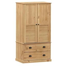 Berkfield Home Wardrobe VIGO 90x55x176 cm Solid Wood Pine in Brown - Size: 90 x 55 x 176 cm - thumbnail 3
